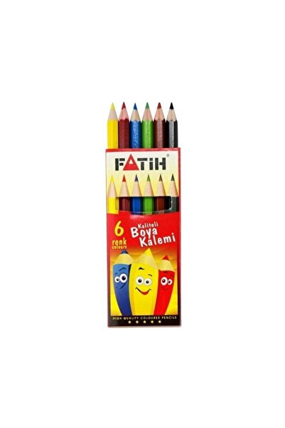 FATİH KALEM Fatih Kuru Crayons 6 Colors Short - 2 Packs