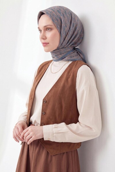 Silk Home Soft Eşarp Flow Çelik Mavi