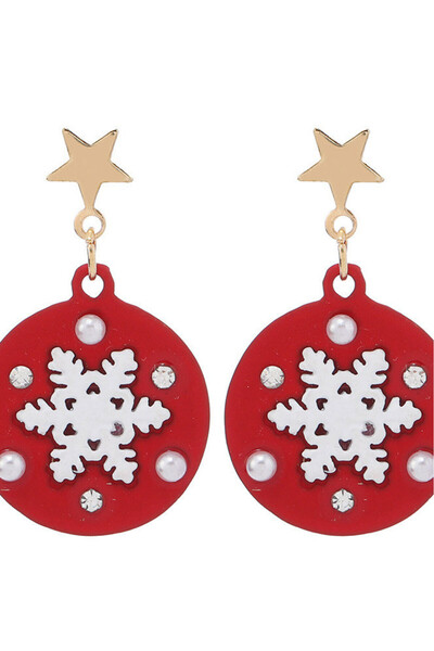 VeeShop Christmas earrings, snowflake globes, pearls and stars