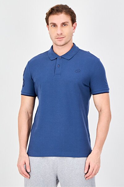 Lotto Men Sportswear Fit Short Sleeve Outdoor Polo Shirt, Slate Blue