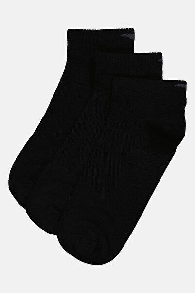 Anta Kids Boy 3 Pairs Brand Logo Crew Socks, Black