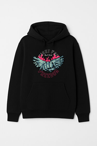 CALKARCOLLECTION سويت شيرت بقلنسوة للجنسين من Fight For Freedom (هودي)