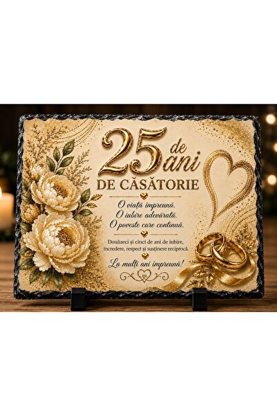 hiperborea Ardezie Personalizată – 25 de ani de căsătorie – Cadou aniversare ...