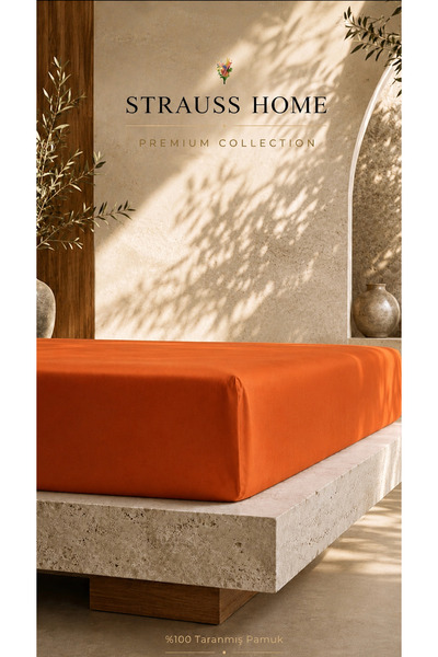 Strauss ملاءة سرير فائقة الفخامة بسماكة 160 جرام من القطن الناعم