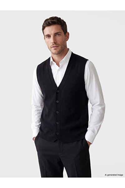 LC Waikiki Regular Fit V-Neck Men's Knitwear Vest (W6)