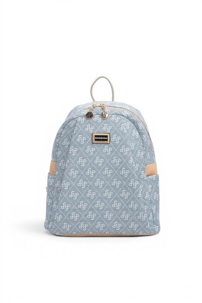 Silver Polo Blue - Ten Monogram Women's Backpack Sp926