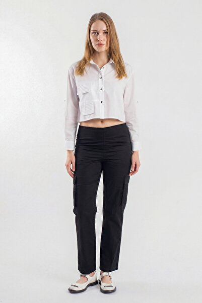 byözlemyazan Cotton Satin Baggy Trousers with Pockets