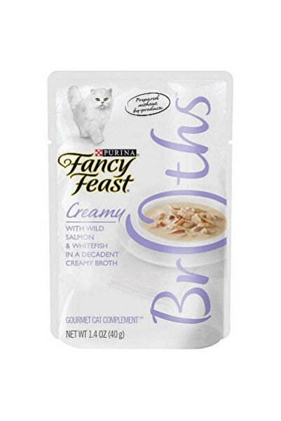 Purina Fancy Feast Classic Broths Salmon & WhiteFish Wet Cat Food 40G