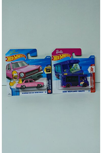 HOT WHEELS 2'li Araba Seti - 2 Farklı Model - Simpsons / Barbie