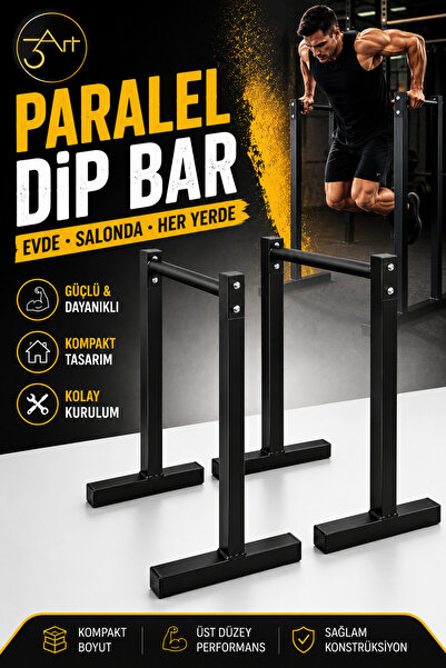 3Art Metal Dekorasyon Tic.Ltd.Şti Dips Paralel Bar - Dip Station Ev Tipi Spor...