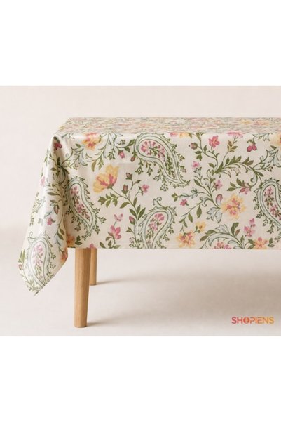 SHOPIENS Față de masă florală cu model Paisley 180x140cm cu suprafață plastic...