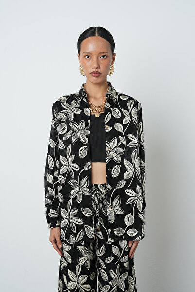 Orfeo Negro Women's Floral Patterned Flowy Shirt
