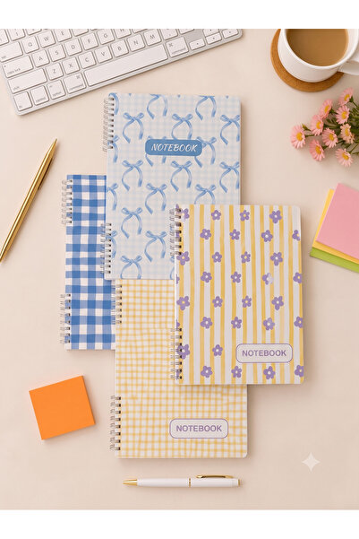 PickyTidy A4 Spiralli Defter 4'lü Set – Renkli Kapaklı Çizgili - Kareli Okul ...