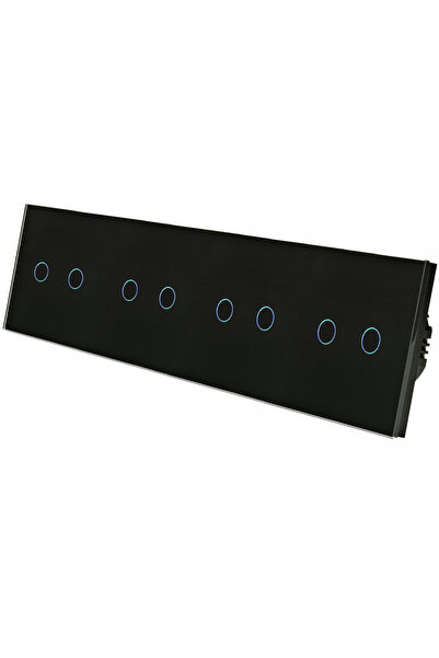 İNDUAL Comutator tactil din sticlă cu 8 taste (2+2+2+2), negru