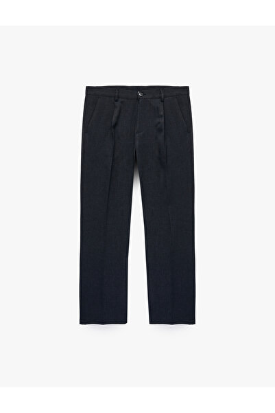 Koton Pocketed Viscose Blend Slim Fit Pleated Fabric Trousers