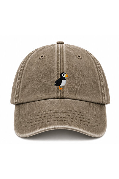 WeavedCo Puffin (Sea Parrot) Vintage Washed Hat (Not Printed, Embroidered)