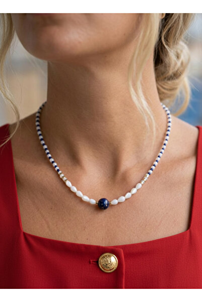 ILSA & Coastal Inspired Necklace with Blue Glass Bead Detail