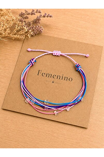 Femenino Colorful Multi-Strand Beaded Macrame Bracelet