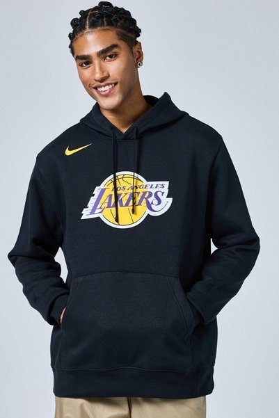 Nike Los Angeles Lakers NBA Mens Hoody Kapüşonlu Pamuklu Erkek Sweatshirt Siyah