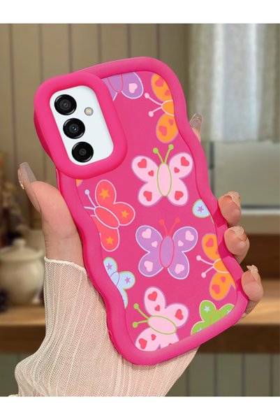 Hontinga Samsung Galaxy M23 Compatible Case Camera Protector Red Silicone Cou...