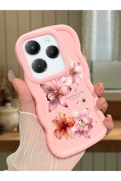 Hontinga Infinix Hot 40 Compatible Case Camera Protector Pink Silicone Couple...