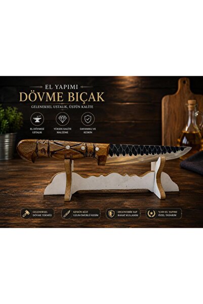 SERT ÇELİK Dövme Bıçak 2 No 29 cm Mutfak ve Kasap Bıçağı (Standsız ürünün sap...