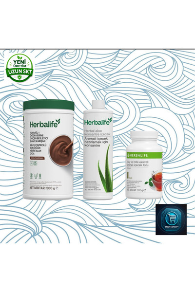 Herbalife Formula 1 Nutritional Shake Mix 500 g + Herbal Tea and Flavoring Dr...