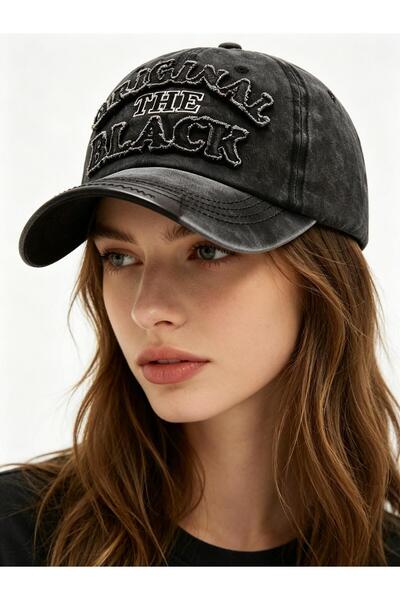 valkyrie Original The Black Nakışlı Unisex Beyzbol Şapkası Vintage Eskitme Pamuk Ayarlanır Siyah