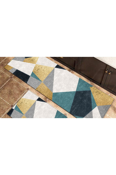 Homeone Σετ 2 αντιολισθητικών χαλάκια (150x60εκ. & 80x50εκ.) CRY50-01
