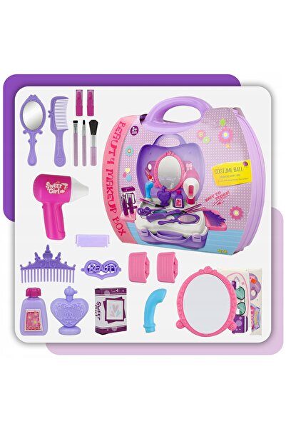 Stator TRUSĂ DE TOALETĂ SET DE FRUMUSEȚE VALIZĂ + ACCESORII UȘCĂTOR OGLINDĂ C...