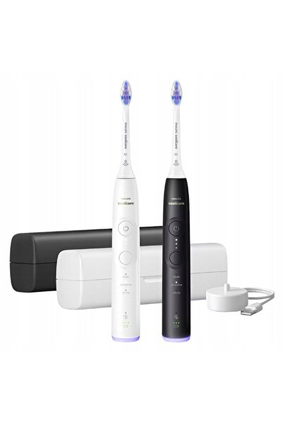 Philips Capete de periuță Philips Sonicare 6500 Hx7419/01 Negru și Alb + Husă