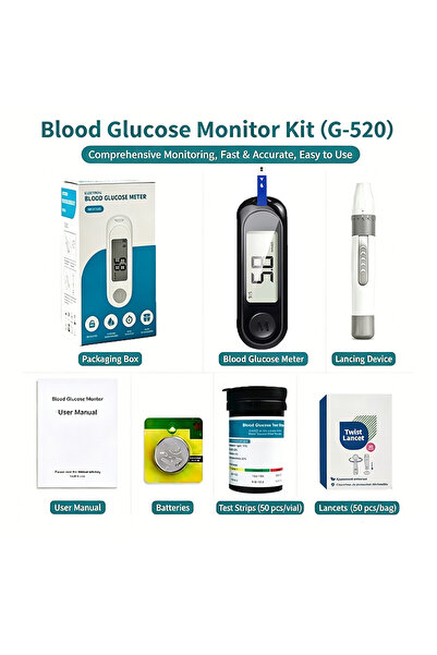 Choice4 Black G-520 Blood Glucose Meter Testing Kit Lancet Machine Glucometer...