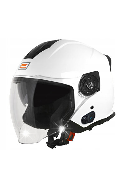 Origine Helmets Cască de motocicletă deschisă cu interfon, microfon alb Origi...