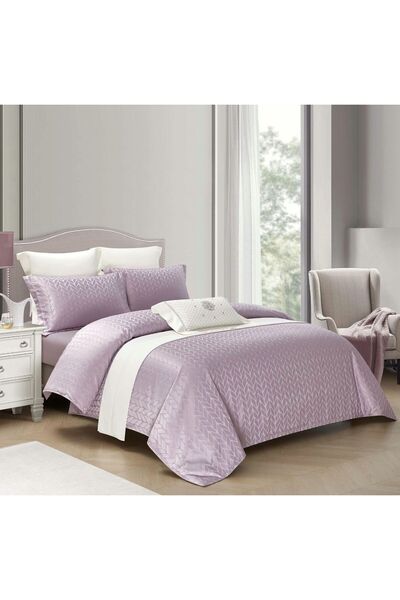 Pucioasa Fabrica 100% Cotton Jacquard Duvet Cover Set with Stretchy – 4 piece...