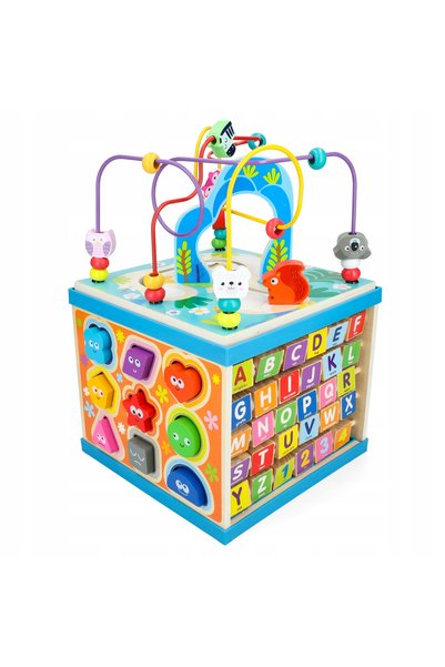 Xtechnx Cutie de sortare cu blocuri educative din lemn 8 în 1, multifuncționa...
