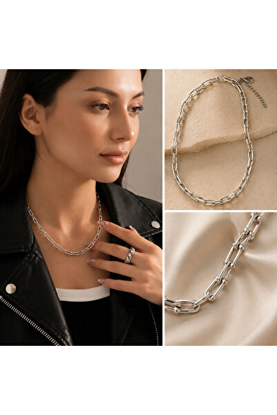 FM 💎   Premium Silver Color Shiny and Stylish Style Modern Chain Women's 316...