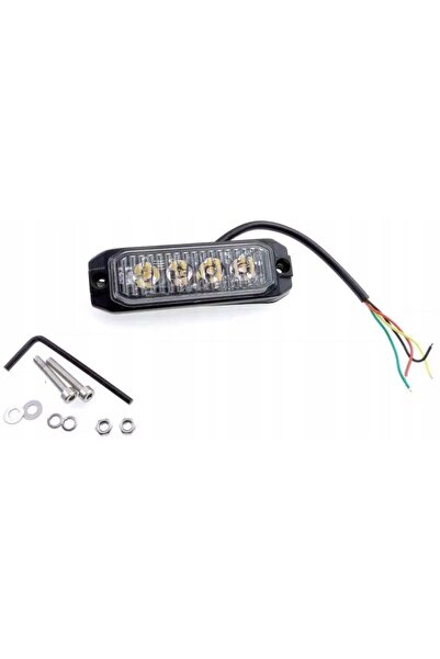 NO BRAND Lampă stroboscopică LED 4X 12V 24V 12W portocalie