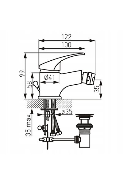 NO BRAND Suport de prosop Ferro Bidet, de sine stătător, model Basic, cromat