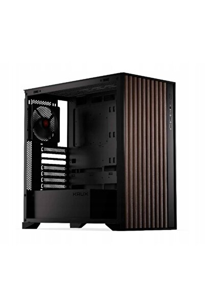 NO BRAND Carcasă PC ATX Krux Palum, ATX, mATX, 2 ventilatoare de 120mm, Lemn