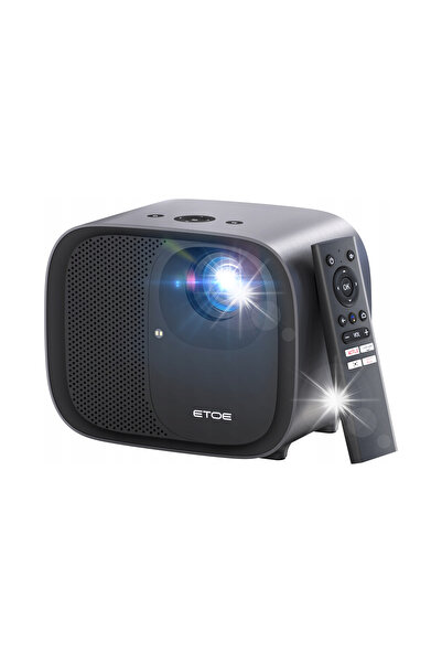 NO BRAND Proiector 4K LCD 1080P Etoe E3 Pro cu Google TV 600 Ansi Netflix Gri