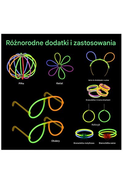 NO BRAND Bentițe, bețe luminoase, ochelari cu bețe luminoase, cercei, fluores...