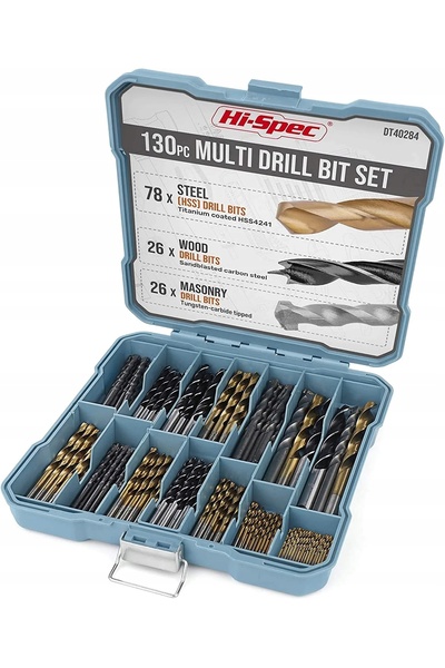 NO BRAND Hi-Spec Set de 99 de burghie mixte pentru metal HSS, 1-10mm, din oțe...