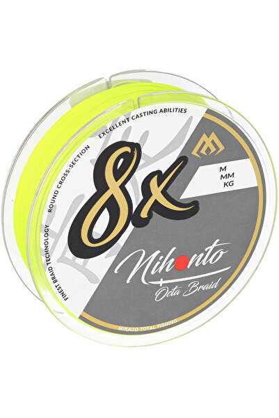 NO BRAND Fir împletit Mikado Nihonto Octa 0,20mm 150m 18,10kg galben 1 buc.