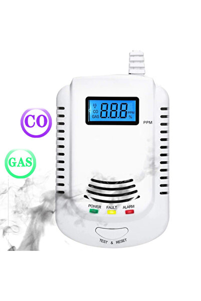 NO BRAND Detector de monoxid de carbon și gaze, Alb, Kit detector de gaze și CO