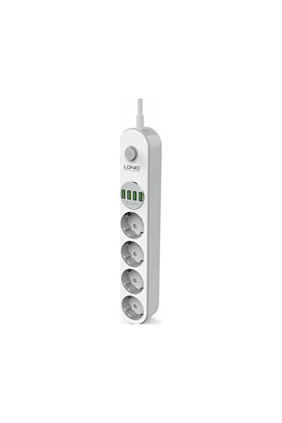 LDNIO Prelungitor cu 4 prize + 4 porturi USB