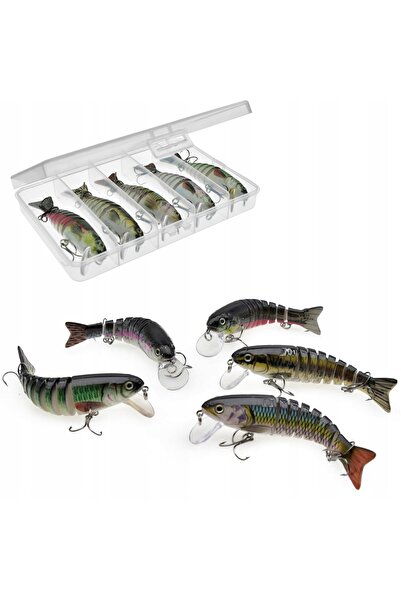 NO BRAND Set 5 x Voblere Crankbait pentru știucă + Cutie