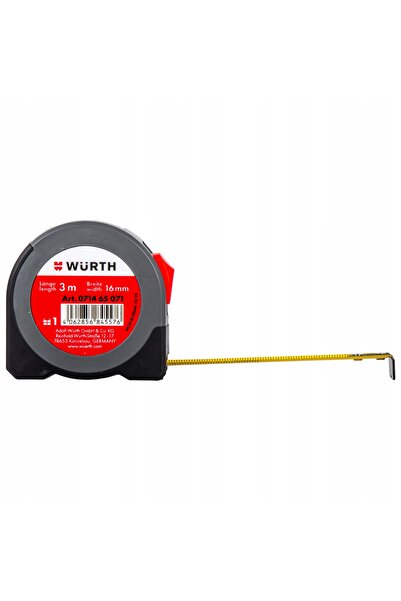 NO BRAND Ruletă retractabilă 3m 16mm cu blocare Wurth
