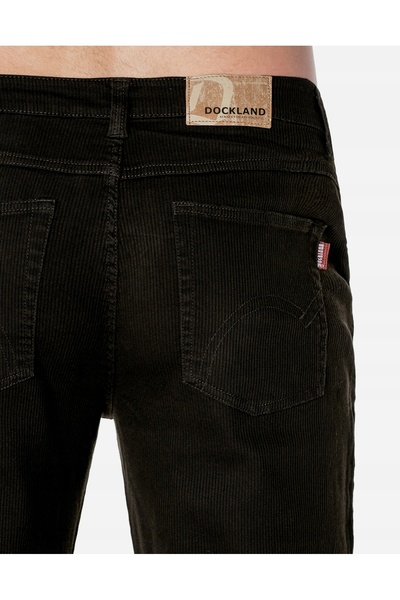 NO BRAND Pantaloni bărbați din catifea reiată 100% bumbac, cu dungi Bedford 0...
