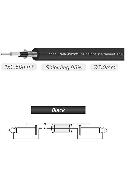 NO BRAND Cablu de instrument profesional Roxtone mgjj110l3-bk