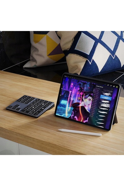 NO BRAND Tastatură LED Bluetooth fără fir Doohoeek pentru iPad Procreate, Gri